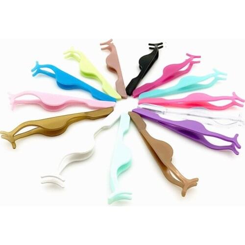 1pcs Plastic Eyelashes Extension Tweezers Auxiliary Clamp Clips Practice Beauty Eye Lash Makeup Tools