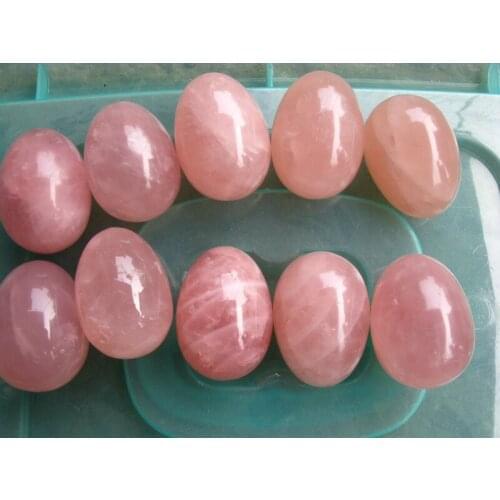 10 NATURAL ROSE EGG CRYSTAL GEMSTONE MINERAL NEW AGE REIKI WICCA PAGAN