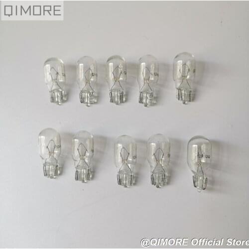 10 pieces Scooter Moped Motorcycle Auto Speedometer Bulb Turn Signal Bulb Wedge base Clear Bulb T13 12V10W