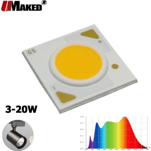 20pc Full Spectrum LED COB 5 7 10 12 15 18 20W Ra97 36V 130LM/W 1616-11MM 3000-4000-5000K All Color Gamut Sun Light Grow Source