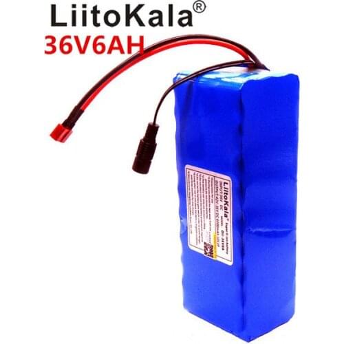 2018 LiitoKala 36V 6ah 500W 18650 lithium battery 36V 8AH Electric bike battery for electric bicycle 36V 2A charge