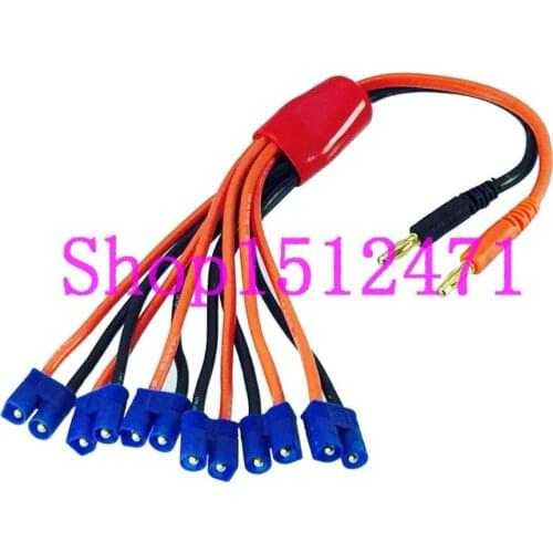 4mm Banana plug to 6x EC3 male Parallel Charge Lead for RC Battery