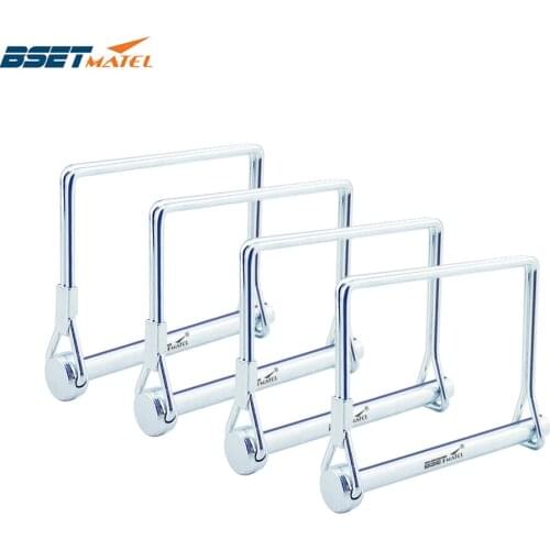 4PCS Spring Carbon Steel Square Shaft Locking Lock Pin Safety Coupler Retainer Farm Trailers Wagons Lawn Garden Auto Car Trailer