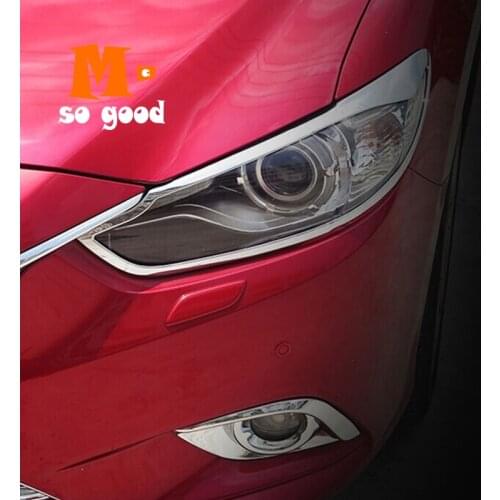 For Mazda 6 2013 2014 2015 2016 Atenza Accessories Car ABS Chrome Headlamps Front Light Cover Trim Exterior Styling Decoration