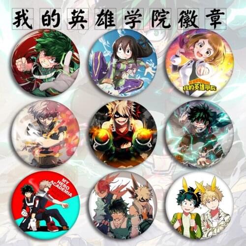 1 Pc Anime My Hero Academia Figure Model Brooch Pins Broches Round Tinplate Badge For Fans Gift Children Toy