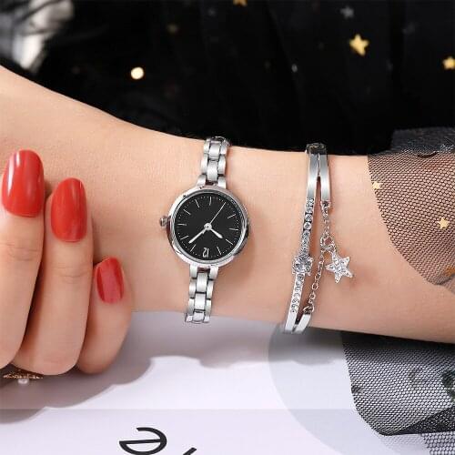 Luxury Women Fashion Small Bracelet Watches Rose Gold Stainless Steel Qualities Ladies Quartz Wristwatches Simple Woman Clock