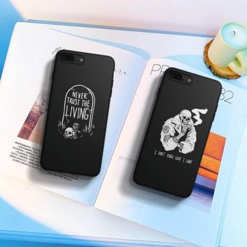 Funny Skull Skeleton Real Text Phone Case Fundas Shell Cover For Iphone 6 6s 7 8 Plus Xr X Xs 11 12 13 Mini Pro Max
