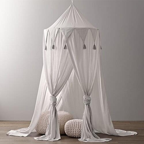 Childrens Dome Tent Chiffon Pennant Tassel Baby Crib Netting Mosquito Net Home Decoration Bed Curtain Bedding Shooting Props
