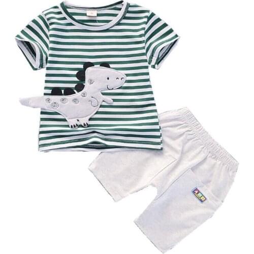 Summer Children Baby Boys Girls Clothes Cartoon Dinosaur T-Shirt Shorts 2pcs/Sets Toddler SUIT SET Clothing Infant Tracksuit Set