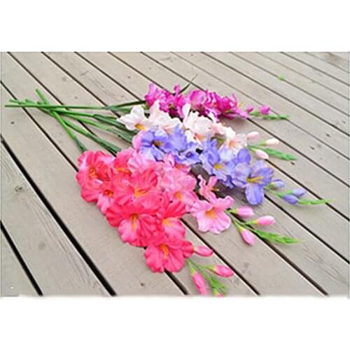 Artificial Plants & Flowers Wedding Flower Gladioli Gladiolus stem 8 Colors