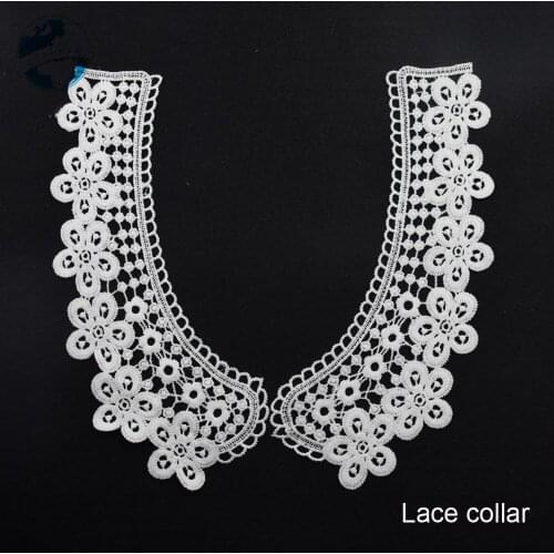 Lace false collar white embroidered fake lace collar trim diy women applique sewing supplies african guipure lace collars#3625