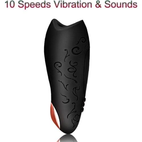 Male Masturbator Cup Voice Heating Aircraft Cup 10 Speeds Realistic Vagina Pussy Sex Toys for Men Electric Masturbator Products