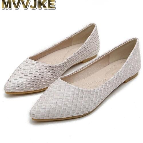 MVVJKE Womens Leather Moccasins Single Shoes Breathable Pointed Toe Flats Lady Comfortable Loafers Ladies Slip On Shallow Comfor