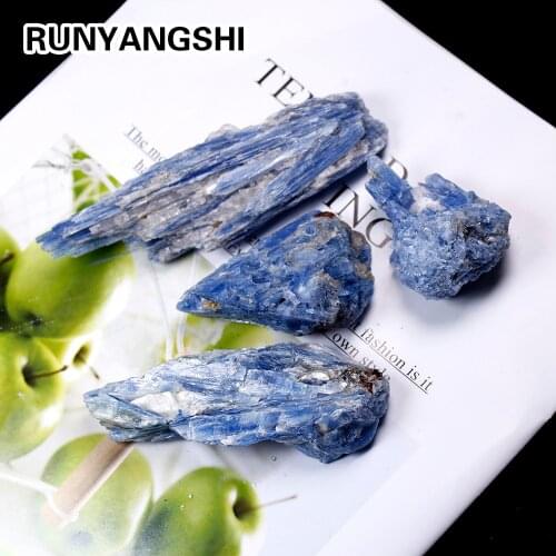 Runyangshi 1pc 50-250g Rare Blue Crystal Natural Kyanite Rough Gem stone mineral Specimen Healing stone