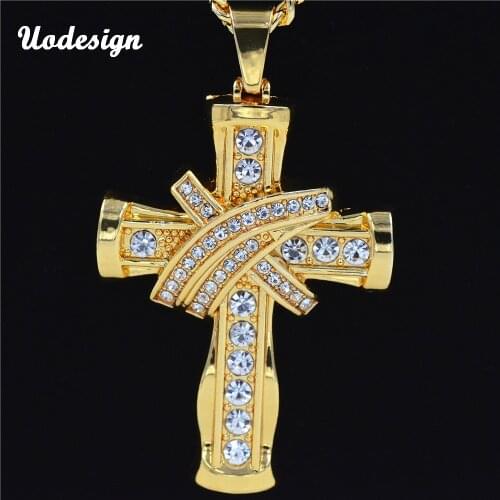 New Design Rock Hip Hop Jewelry BIG NECKLACE Cross Pendant Mens Jewellery Gold Color Hiphop Necklaces Hip hop Rap jewelry