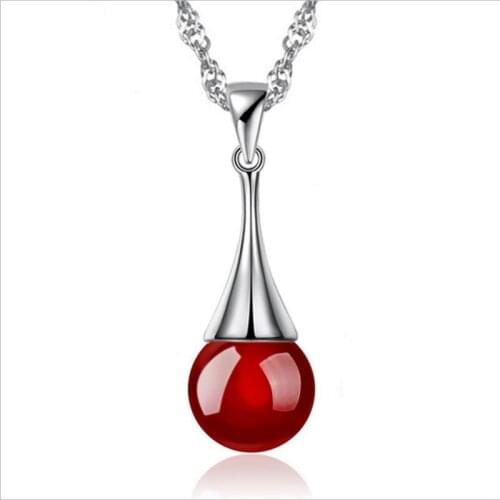 TJP Charm 925 Sterling Silver Women Choker Necklace Jewelry Fashion Girl Black Pearl Pendants Necklaces Accessories Female Bijou