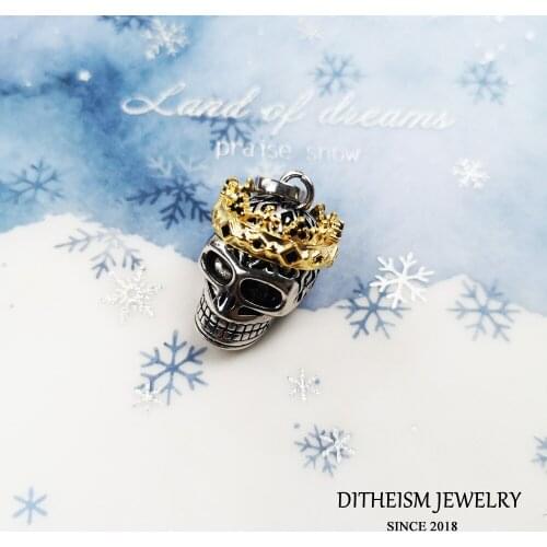 Pendant Skull Crown King 925 Sterling Silver Fit Necklace 2021 New Fine Jewelry Accessories Mystical Cool Gift For Men & Woman