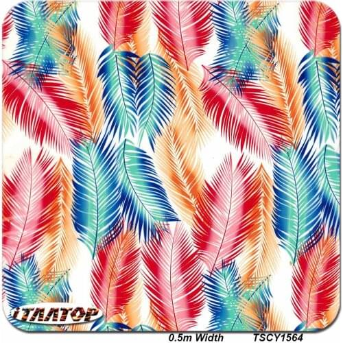 ITAATOP 0.5M * 2/10/20M Feather Design Water Transfer Printing Film home hydro dip kit