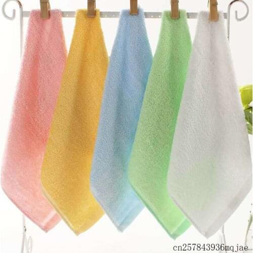 100 Pcs Bamboo Fiber Facecloth Towel for Children Wash the Face Towels 25x25cm