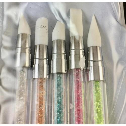 **PTB-38*Dotting Pen Dual-ended Yellow Wax Nail Rhinestone Picker Gem Applicator Tool Self-Adhesive Dot Head Tips Nail Art Tools