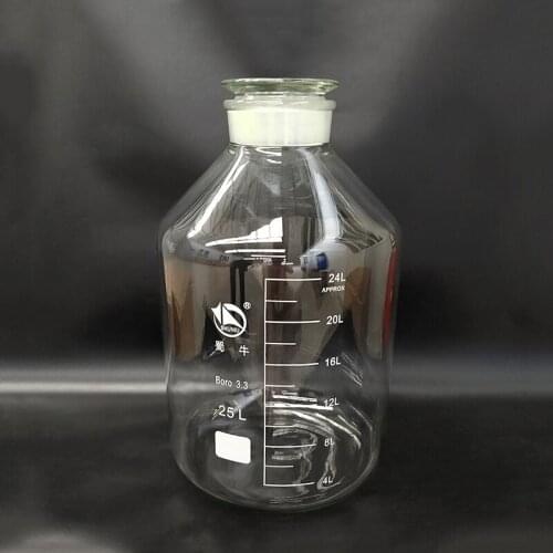 Reagent bottle,Wide mouth,Clear,Boro. 3.3 glass,Capacity 25000ml,Sample Vials