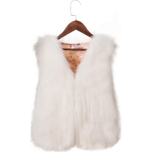 Savabien Winter Faux Fox Fur Vest Gilet Solid Sleeveless Warm Furry Fake Fur Short Jacket 2019 Women Festival Coats Overcoat