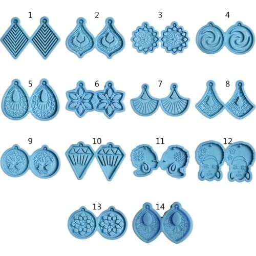 Earrings Epoxy Resin Mold DIY Crafts Jewelry Necklace Ear Studs Casting Mold Keychain Pendant Silicone Mould