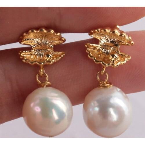 Natural White Baroque Pearl Earring Bohemia Ms gift Earbob Classic Jewelry Mesmerizing Aurora Wedding Flawless Dangle Luxury