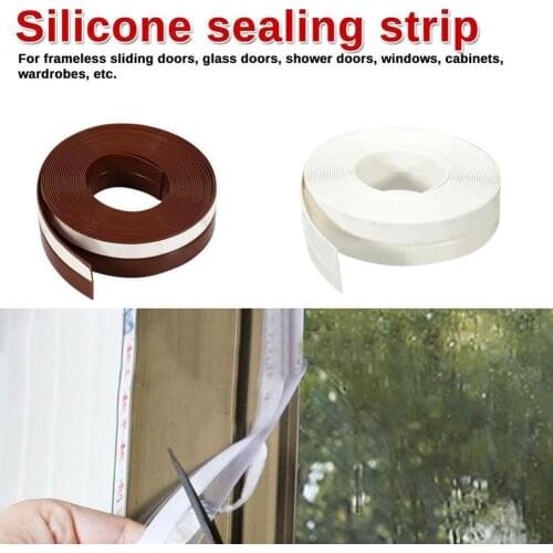 Silicone Strip Glass Door And Window Seal Sound Insulation Door Bottom Windproof Seam Self-adhesive Windshield Wooden Strip L8V7