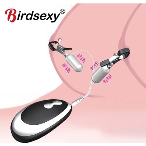 Nipple Clip Vibrators with Remote Controller 10 Vibration Mode Breast Massage Clitoris Pussy Clip Stimulator Sex Toys for Women