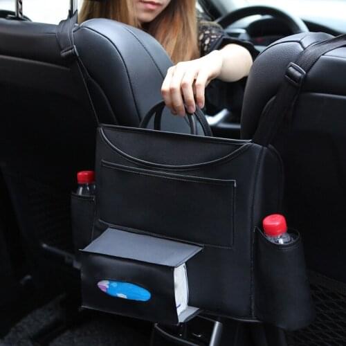 Car seat storage bag Universal PU Leather Multifunction Storage Box Net Pocket Chair Back Pocket Auto Multi-Pocket Auto Styling