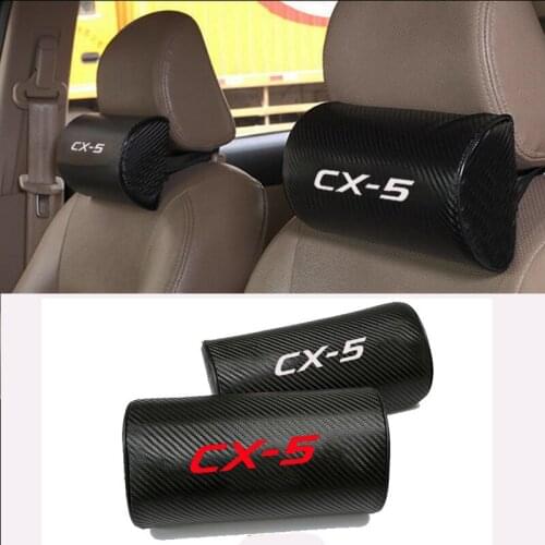Carbon Fiber Texture PU Leather Auto Car Seat Head Neck Rest Cushion Neck Support Safety Pillow Headrest Pad For Mazda Cx5