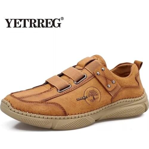 Men Casual Shoes Leather Fashion Men Sneakers Handmade Breathable Mens Loafers Moccasins Luxury Brand Boat Shoes Big Size 38-46