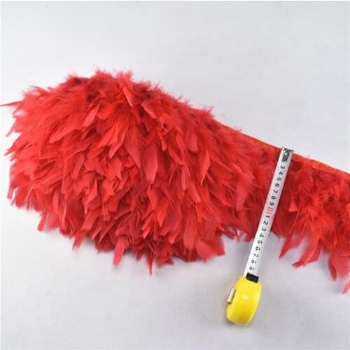 Wholesale 10meters Red Beautiful Turkey feathers ribbon fringe 4-6inch marabou Turkey feathers trimming skirt dress trims Party