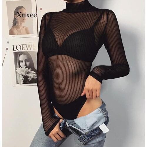Sexy Perspective Nightclub Queen Backless Sexy Body Suits Black Low Cut Body Suits Women Romper Bodysuit Women Bodycon Clothing