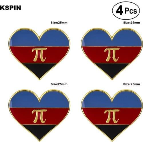 Polyamorous Pride heart shaped Pin Lapel Pin Badge Brooch Icons 4pcs