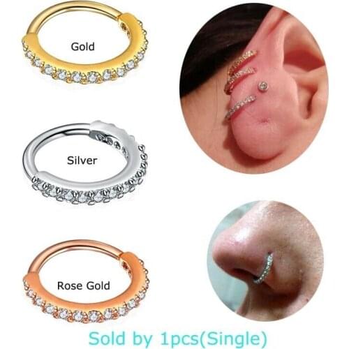 1Pcs Cartilage Tragus Helix Piercing Earrings Septum Nose Ring