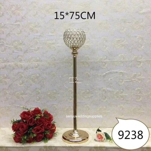 10pcs)70cm tall New style Gold Metal Wedding Flower crystal wedding Vase Flower Stand for Table Centerpiece senyu2379