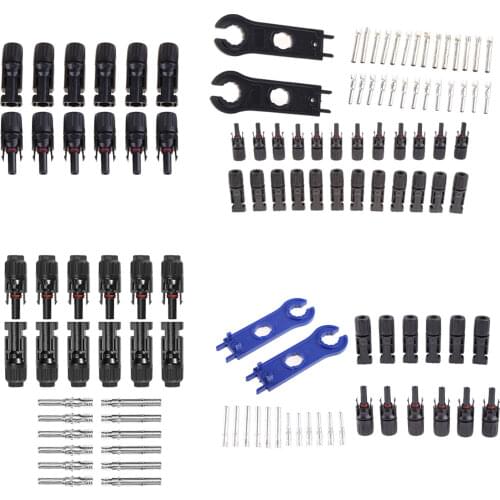 12 Pcs Solar Connectors with Spanners Solar Panel Cable Connectors 6 Pairs Parts 85AC