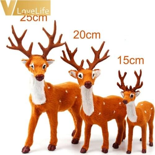 15/20/25cm Plush Christmas Reindeer Xmas Elk Plush Simulation New Year Gift Christmas Decors for Home Christmas Gift for Kids