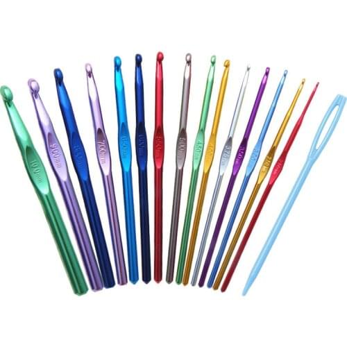 2-10mm Knitting Needles Multicolor Aluminium Crochet Hook Set Weave Yarn Knitting Needles Sewing Craft Hooks for Women