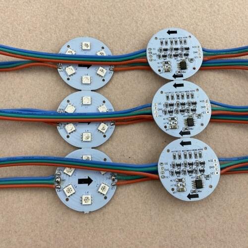 20pcs 38mm diameter WS2811 addressable pixel module,non-waterproo;1.44W;DC12V input;RGB full color