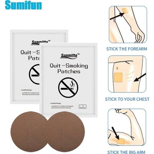 5Pcs Anti Smoking Patch Stop Quit Smoking Round Cessation Patch Natural Chinese Herbal Medical Ingredient Plaster Throat Care