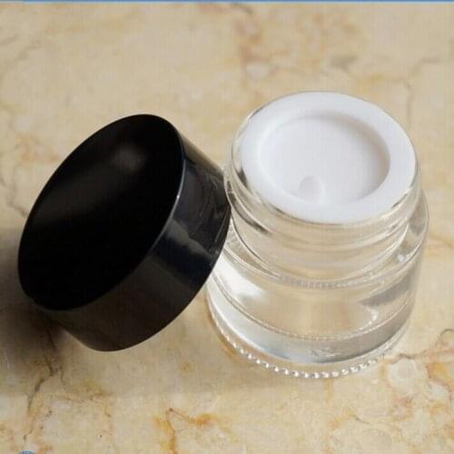 5g Empty Glass Jar With Aluminium Lid Travel Refillable Cosmetic Glass Storage Mini Medical Clear Jar Glass Bottle Portable