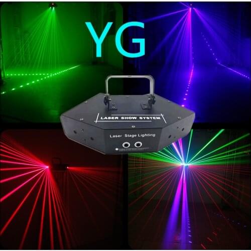 6 Lens DMX Red Green Blue RGB Beam Patterns Laser Scanner Light Home Party DJ Stage Lighting KTV Show Sector laser