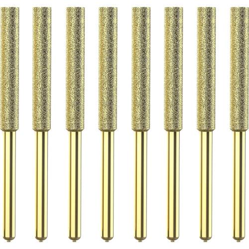 8Pcs Diamond Chainsaw Sharpener Burr Grinder Chain Saw Drill Bits for Dremel Echo Poulan Gasoline/Electric Chain Saw Abrasive