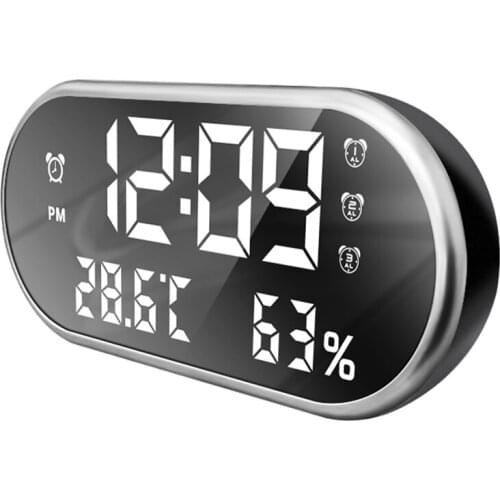 Digital LED Display Temperature Humidity Alarm Clock 24 /12 hours Power bank Portable Mobile phone Charger USB Portable Clocks