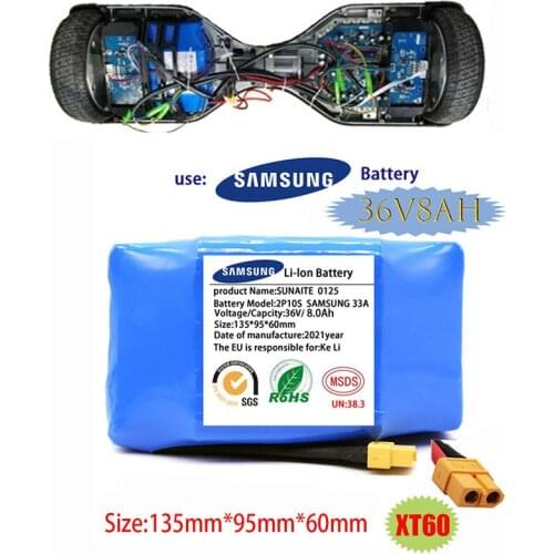 Electric Self Balancing Scooter Hover Board Unicycle for 36V Battery 8000mAh 8.0Ah Rechargeable Lithium Ion Battery Pack