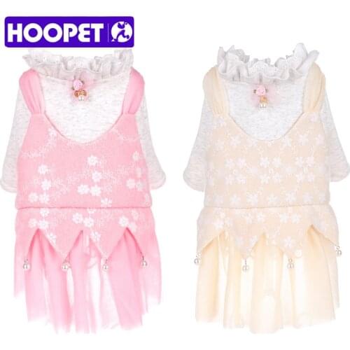 HOOPET Dog Dress Pet Dog Clothes for Small Dog Wedding Dress Skirt Puppy Clothing Spring Fashion Pet Clothes XS-2XL