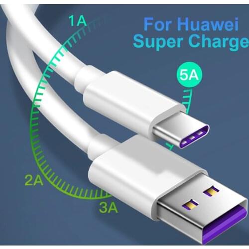 5A USB C Data Cable Super Charge Quick Fast Charging Charger Cord White for Huawei P40 P30 Pro P20 Lite Mate 30 20 X 10